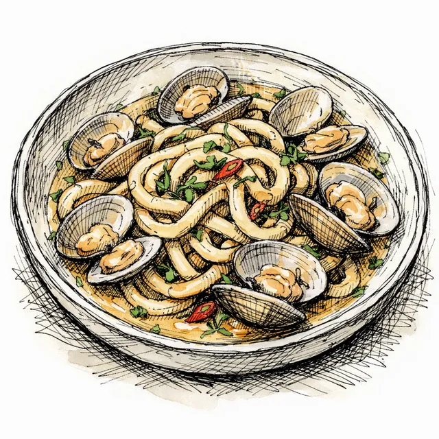 Mezcal & Shiro Miso Udon "alle Vongole"