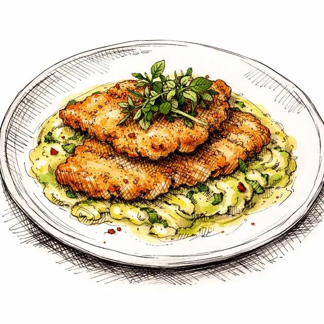The Milanese Archway: Pan-Fried Chicken Scallopini with a Vermouth and Melted Leek Emulsion
