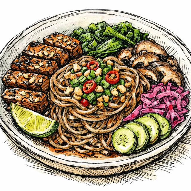 Ubud-to-Osaka Sambal Peanut Soba Bowl