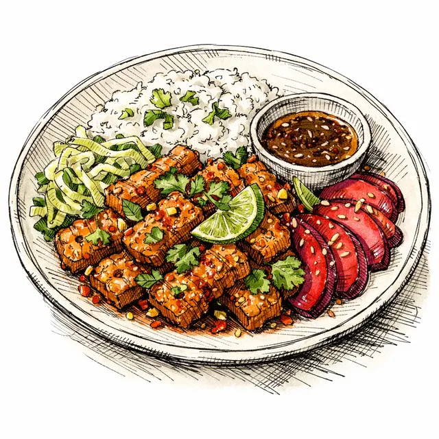 The Jakarta-to-Jalisco Sambal-Lime Crispy Tempeh & Quick-Pickled Plum Desk Escape