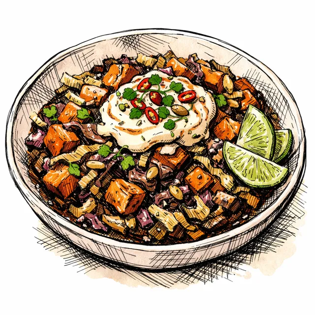 Tuesday Mole Sweet Potato–Cabbage Skillet (My January Comfort Move)