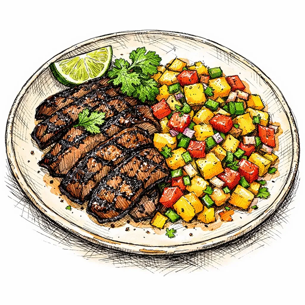 20-Minute Dry-Seared Seta Asada &amp; Mango Salsa by María “Mari” Santiago | inspochef | inspochef