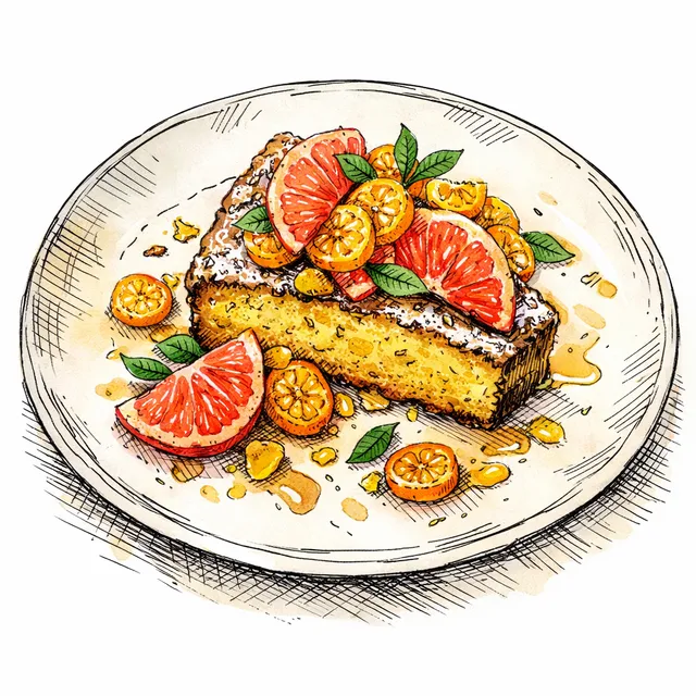 Sunshine-on-the-Windowpane Olive Oil Cake with Cara Cara, Cardamom & Honeyed Kumquat Confetti