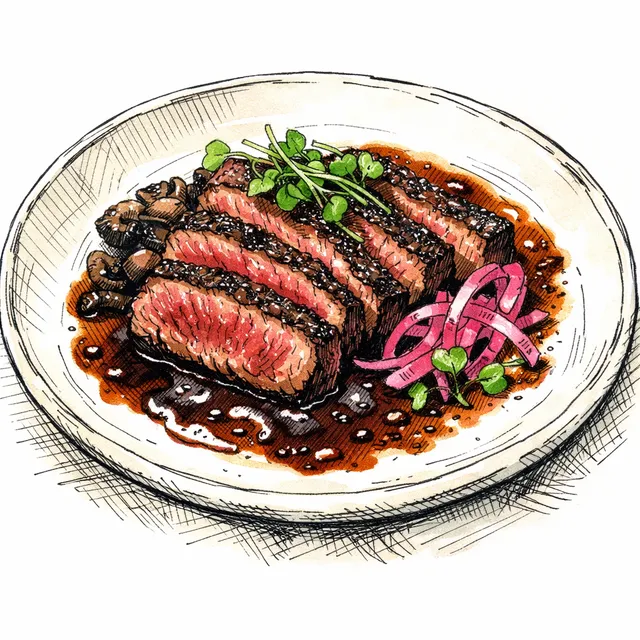 Pan-Seared Wagyu Denver Steak with Fermented Morita-Sake Pan Reduction