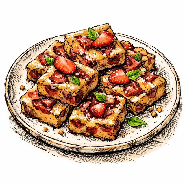 One-Bowl Jammy Strawberry & Brown Butter Blondie Slab