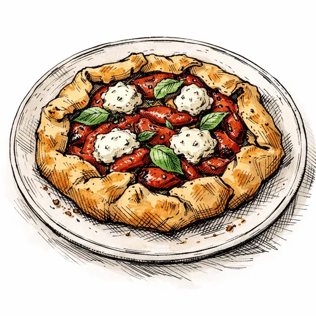 Smoky Red Pepper & Chèvre Freeform Tart