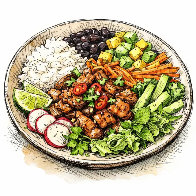 Hanoi-to-Havana Sizzling Lemongrass Pork Salad Bowl