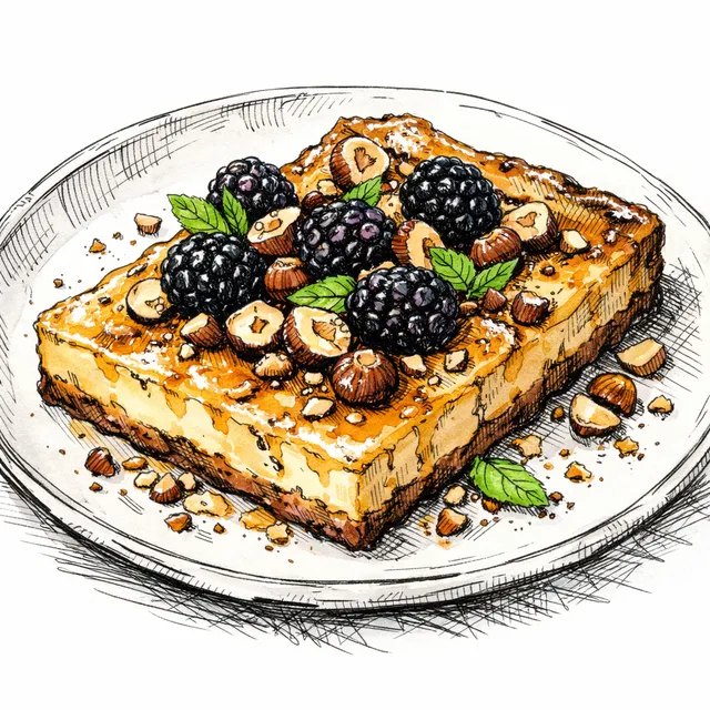 Brown Butter, Blackberry & Hazelnut Custard Slab