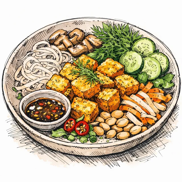 Hanoi Old Quarter Turmeric & Dill Crispy Tofu Crunch Bowl