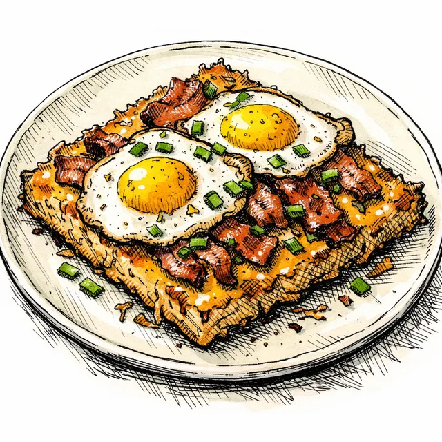 Sheet-Pan 'Cheat Code' Bacon, Egg & Cheddar Hash Brown Crust