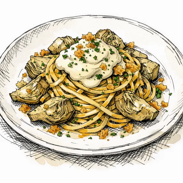 The Artichoke Keystone: Linguine with Vermouth-Braised Carciofini and a Structural Emulsion