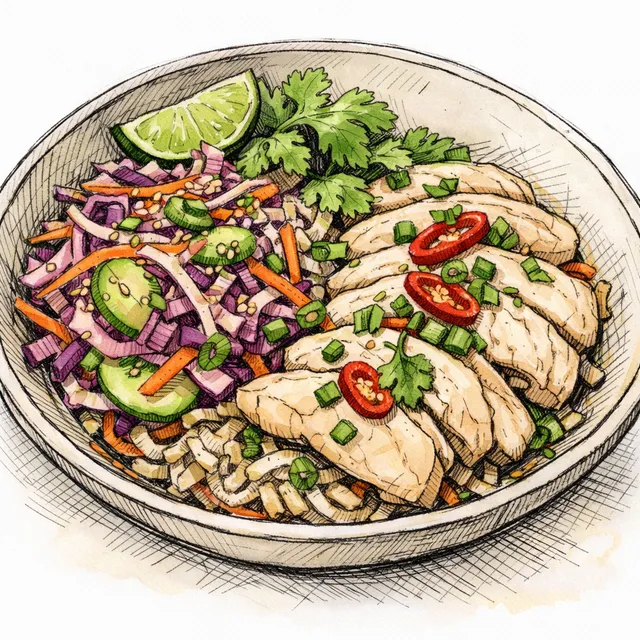 The Da Nang-to-Denver Quick-Pickled Cabbage & Poached Chicken Desk Escape