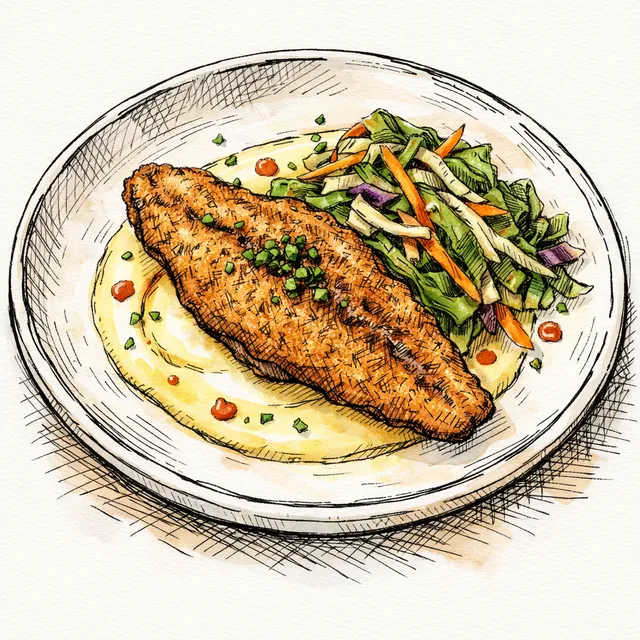 Friday Night Fish Fry, Reimagined: Crispy Catfish & Sweet Corn Emulsion