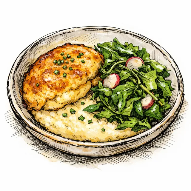 A Breathless Homage: Cheddar Spoonbread & Spring Greens