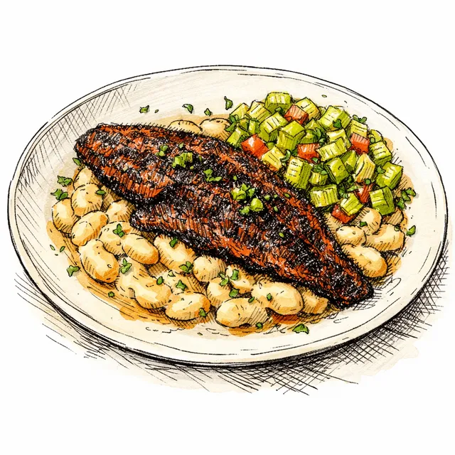 Friday Nights and Smoking Skillets: Blackened Catfish with Creamed Butter Beans