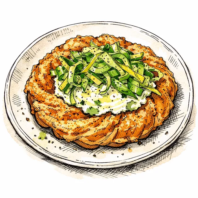 Crisp Gruyère Choux Ring with Shaved Asparagus & Lemon-Ricotta
