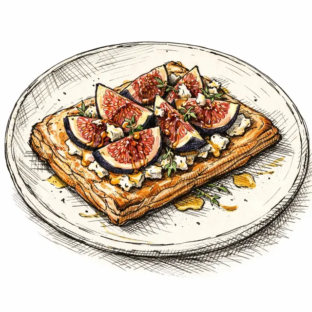 Late-Autumn Fig & Honeyed Chèvre Rough-Puff Tarte Fine