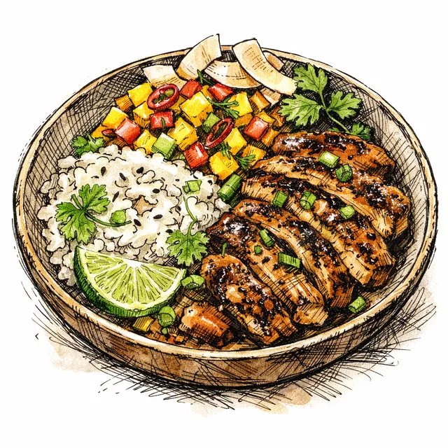 The Kingston-to-Kuala Lumpur Coconut-Jerk Chicken & Mango Desk Escape