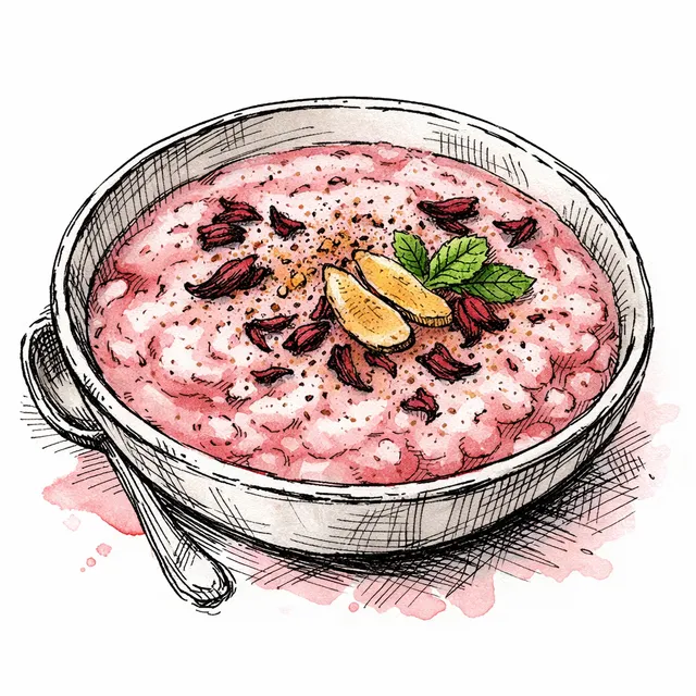 Ginger-Jamaica Avena “Fog” (Quick-Infused Hibiscus + Oat Cream, Blender-Frothed)