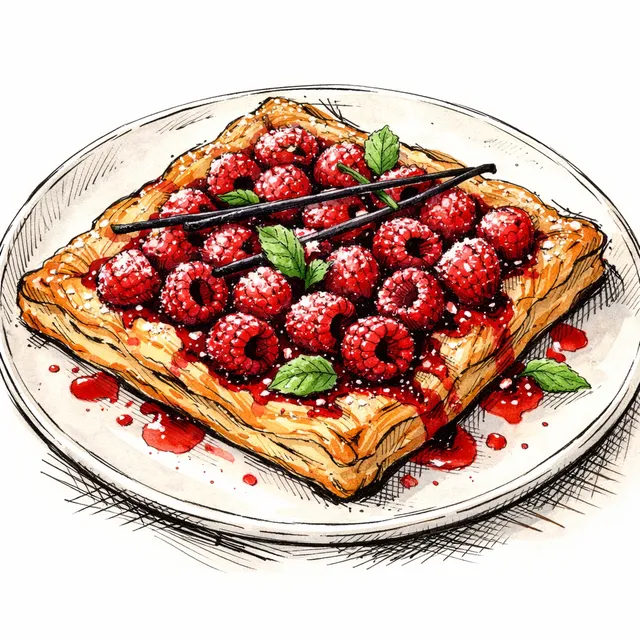 Raspberry and Vanilla Bean Quick-Feuilleté Slab