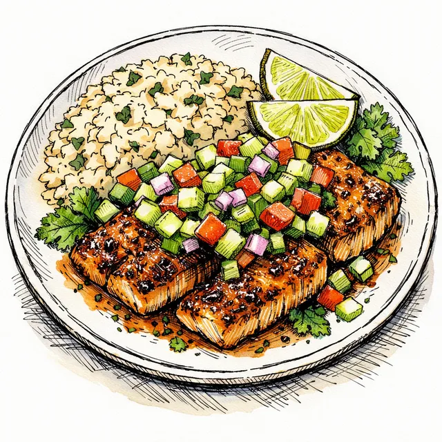 20-Minute Adobo-Seared Mahi-Mahi with Crunchy Cucumber Salsa (The Tuesday Bright Plate)