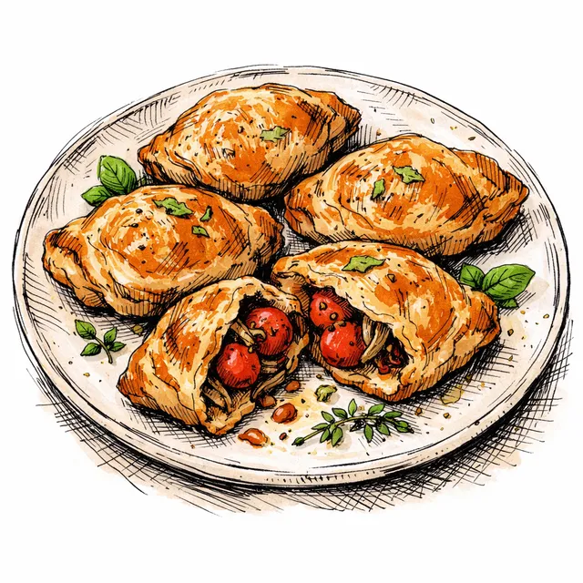 Blistered Tomato & Caramelized Shallot Rough-Puff Chaussons
