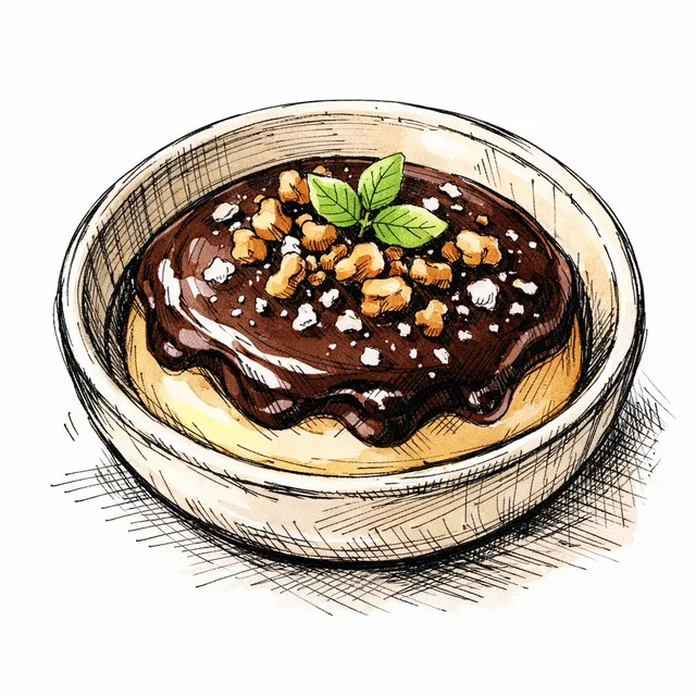 Cold-Infused Black Walnut Budino with Bittersweet Ganache & Flaky Salt