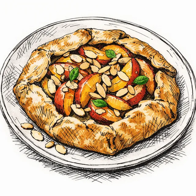 Weeknight Peach & Toasted Almond Freeform Galette