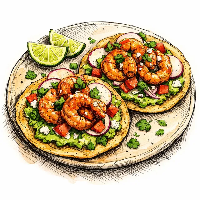 15-Minute Ancho-Lime Shrimp Tostadas (The Tuesday Assembly Line)