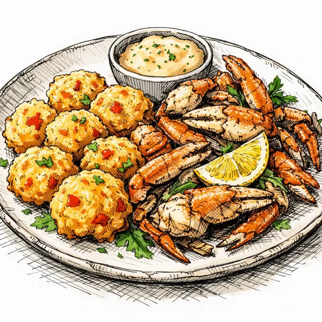 Cast-Iron Shallow-Fried Blue Crab & Pimento Cheese Bites