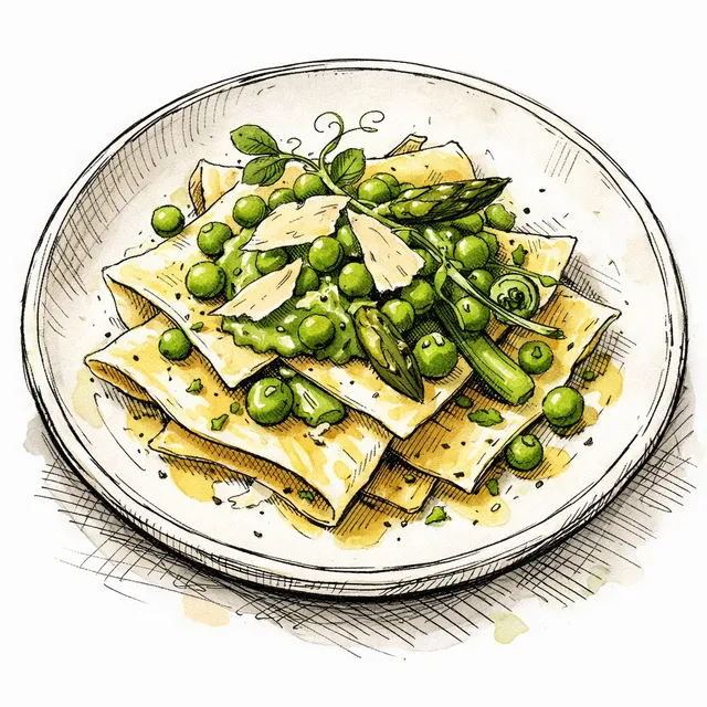 The Emerald Cantilever: Open-Faced Spring Pea Fazzoletti