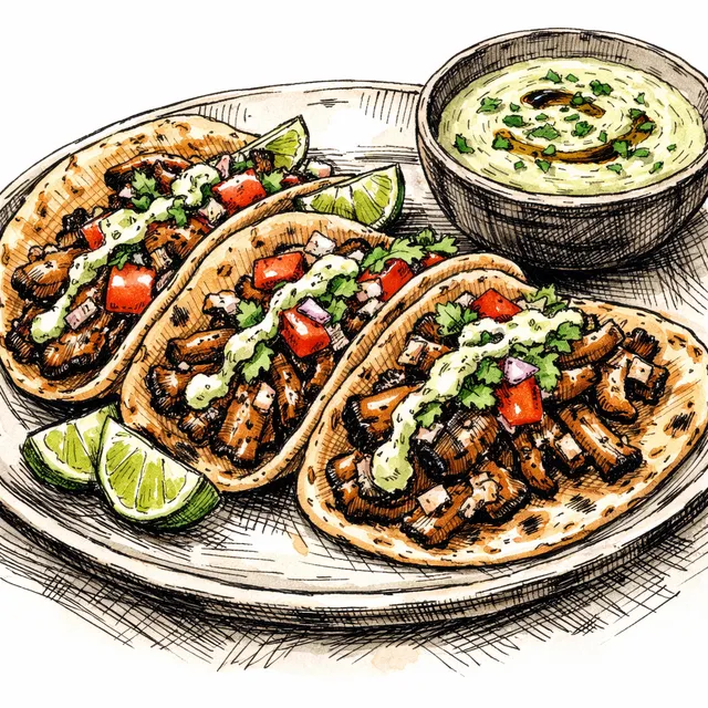Smoking-Hot Oyster Mushroom "Carne Asada" Tacos