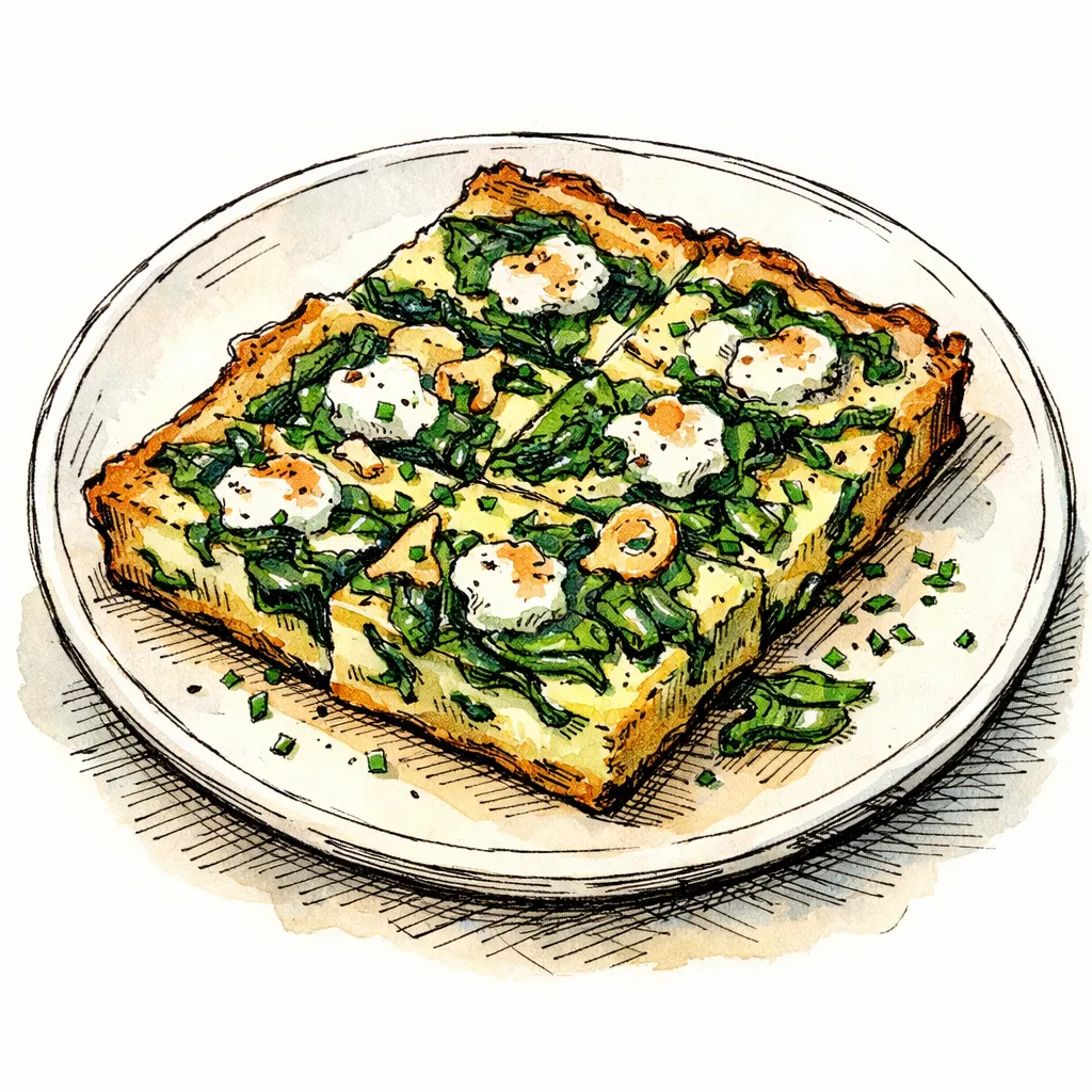 Garlicky Spinach &amp; Chèvre Custard Slab by Camille Roux | inspochef | inspochef