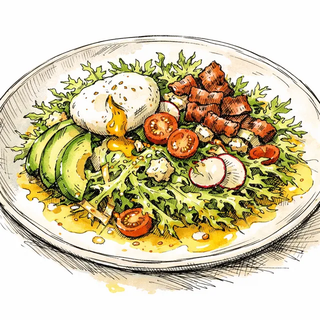Salade Frisée Californienne with Warm Meyer Lemon Emulsion