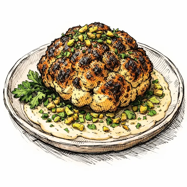 The Ultimate Centerpiece: Shawarma-Crusted Whole Roasted Cauliflower