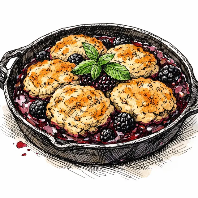 Cast-Iron Blackberry & Sorghum Biscuit Slump: A Taste of Late Summer