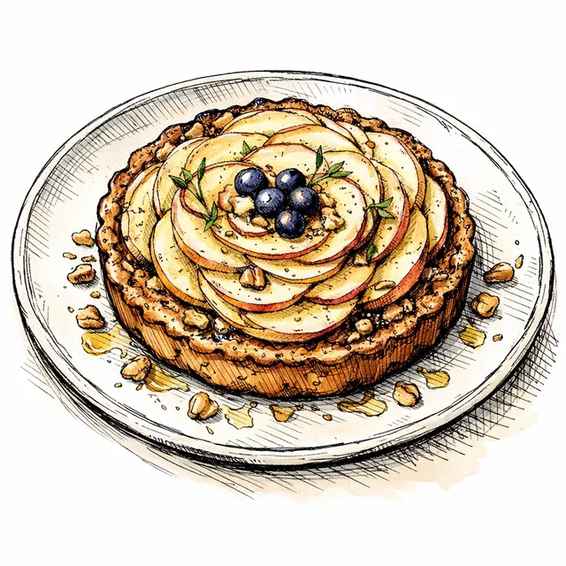 Cold-Infused Juniper Apple Tart with Salted Walnut Frangipane