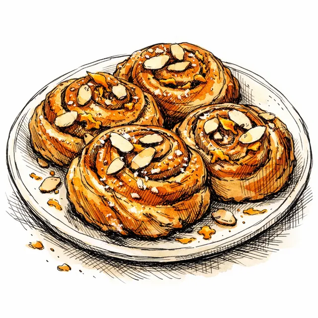 Freezer-Ready Cara Cara Orange–Almond Morning Buns (Overnight Brioche Swirl, Café-Glossy)