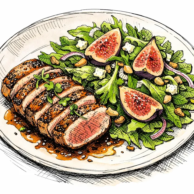 Pan-Seared Duck Breast & Fresh Fig Bistro Salade