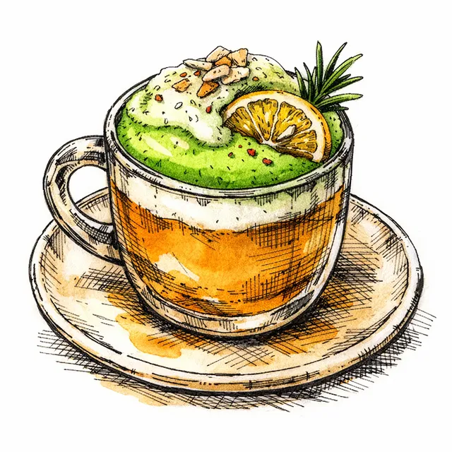 Yuzu–Miso Hot Toddy with Chilled Matcha–Coconut Foam (Winter Citrus + Umami Brunch Sipper)