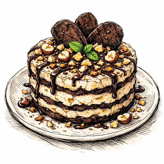 Cold-Infused Roasted Hazelnut Icebox Cake with Dark Cocoa Snaps