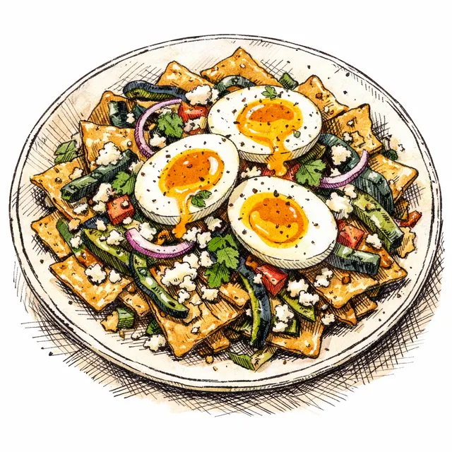 20-Minute Skillet Chilaquiles con Rajas Poblanas & Jammy Eggs