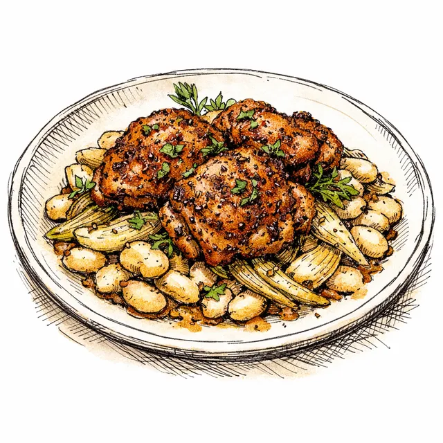Friday Night Chaos: High-Heat Spiced Chicken & Schmaltz-Soaked Beans
