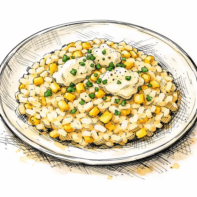 The Golden Piazza: Sweet Corn and Mascarpone Risotto