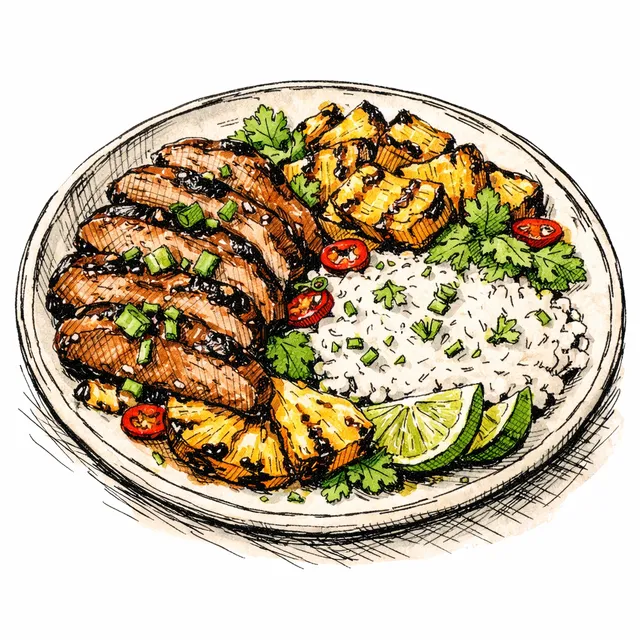 25-Minute Adobo Pork & Charred Pineapple Platter (The Friday Patio Hero)