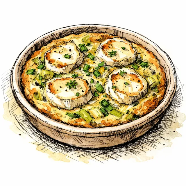 Melted Leek & Chèvre Savory Clafoutis