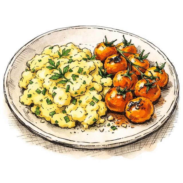 A Lazy Morning in Provence: Herby Oeufs Brouillés & Blistered Sungolds