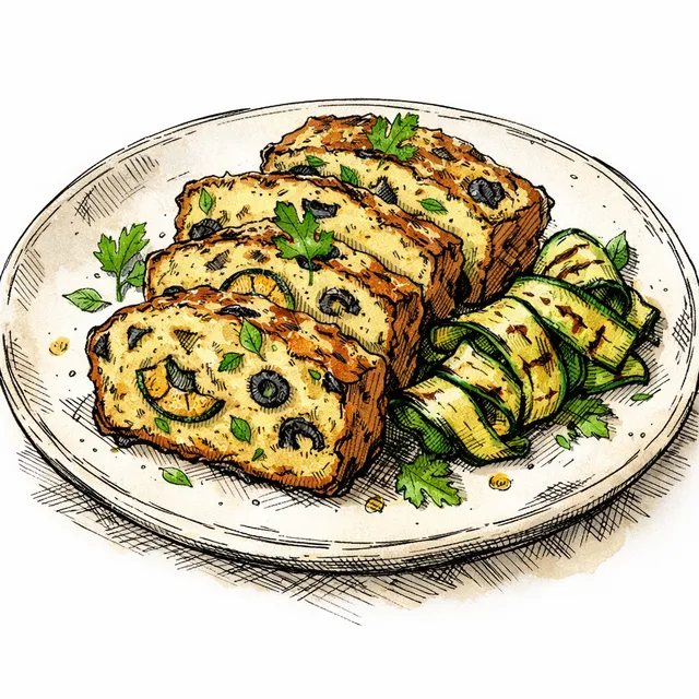 Charred Zucchini & Olive Cake Salé