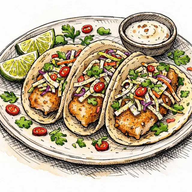 15-Minute Pan-Fried Fish Tacos with Crunchy Bodega Slaw