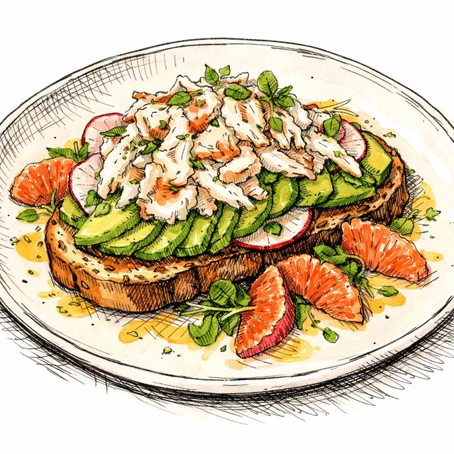Bistro Dungeness Crab & Hass Avocado Tartine